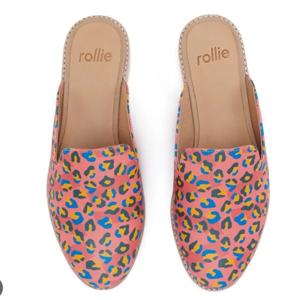 Fuscia leopard slides (Rollies)